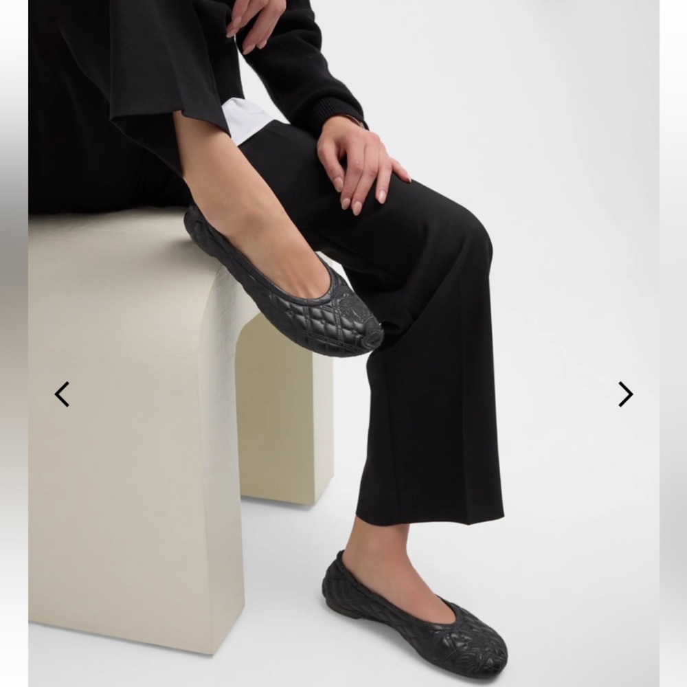 Burberry Sadler Quilted Lambskin Ballerina Flats Elegant Black Quilted Flats